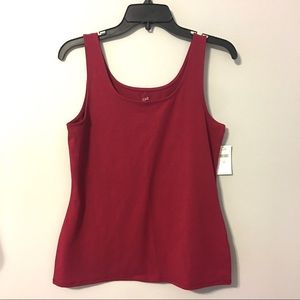 J.JILL Perfect Tank Top Cranberry Medium NEW WITH TAG!